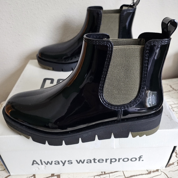 NEW Cougar 7 Firenze Black + Olive Accents Rain Boots - Picture 6 of 9